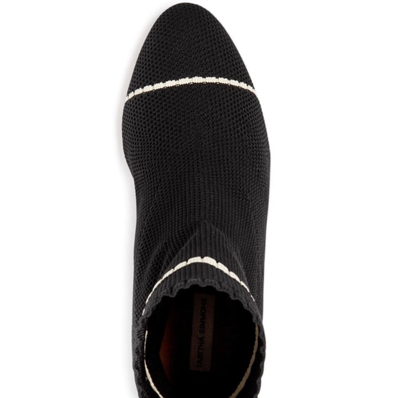 Tabitha Simmons Black Knit Stretch Comfort Anna Almond Toe Block Heels 8 NWT - Picture 3 of 12